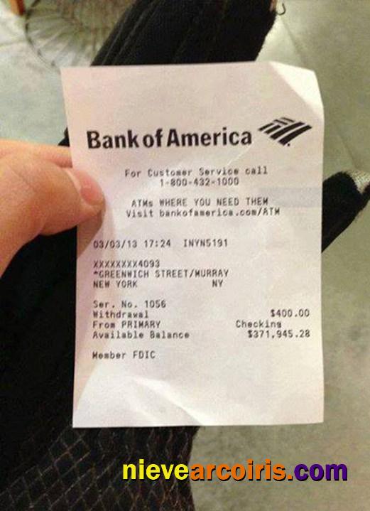 USA Bank of America payment slip